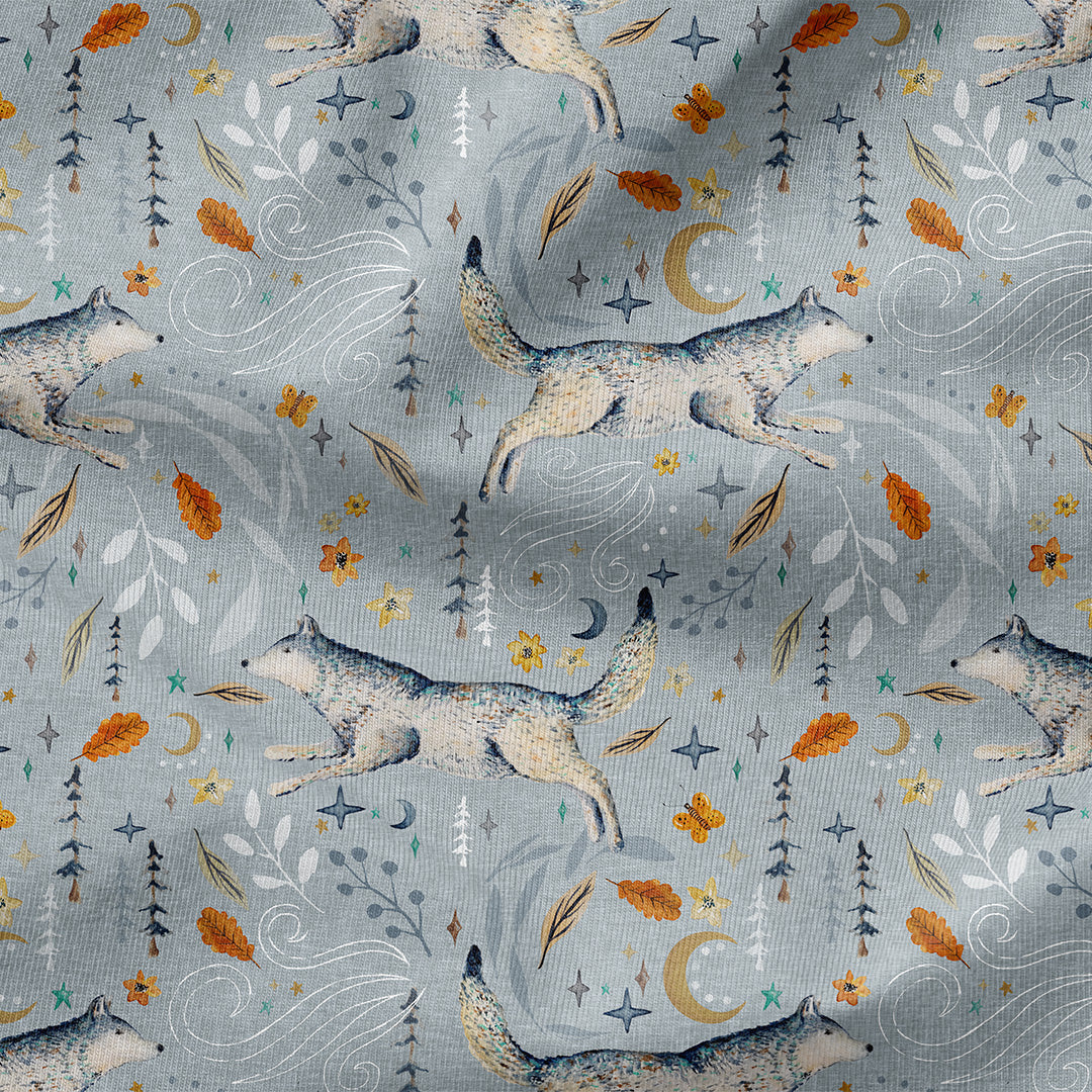 Wolves Grey Fabric
