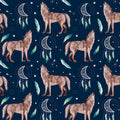 Wolves Navy Fabric