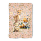 Woodland Animals Pink Fabric Blanket Panel BP-1