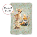 Woodland Animals Sage Fabric Blanket Panel BP-3