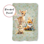 Woodland Animals Sage Fabric Blanket Panel BP-3