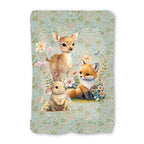 Woodland Animals Sage Fabric Blanket Panel BP-3