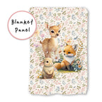 Woodland Animals White Fabric Blanket Panel BP-4