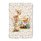 Woodland Animals White Fabric Blanket Panel BP-4