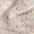 Woodland Animals Beige Fabric