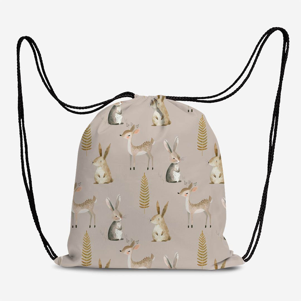 Woodland Animals Beige Fabric