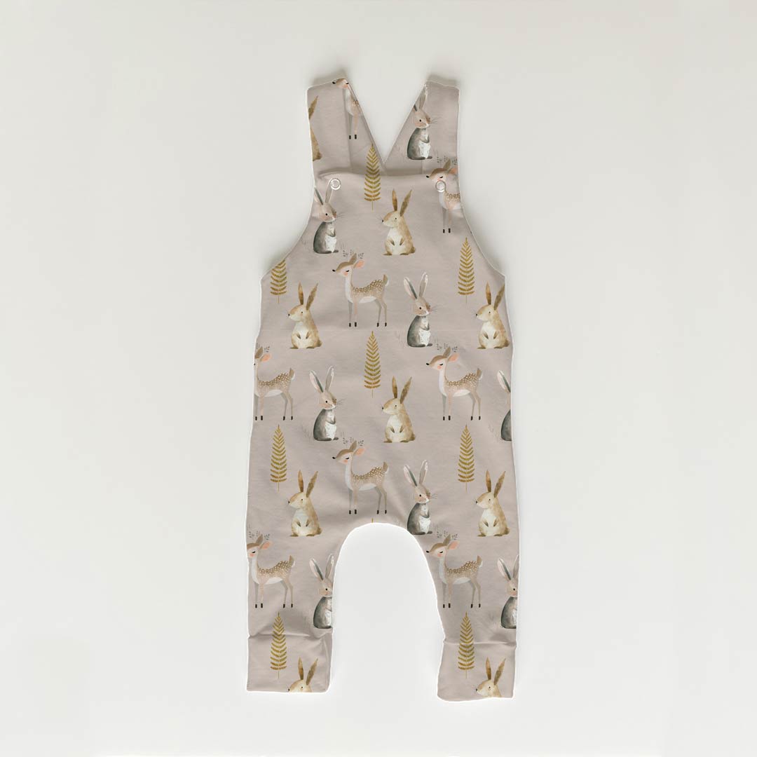 Woodland Animals Beige Fabric