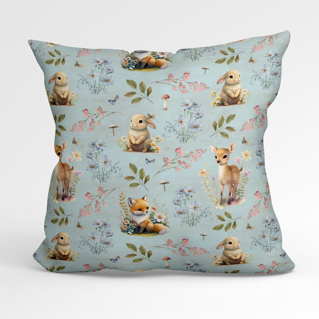 Woodland Animals Blue Fabric