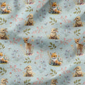 Woodland Animals Blue Fabric
