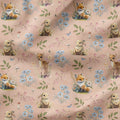 Woodland Animals Pink Fabric