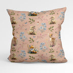 Woodland Animals Pink Fabric