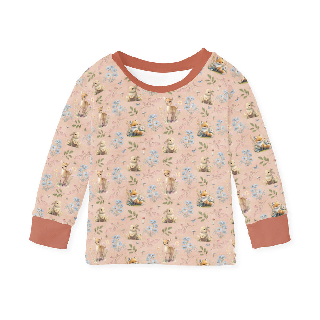 Woodland Animals Pink Fabric