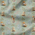 Woodland Animals Sage Fabric