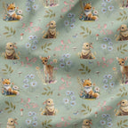 Woodland Animals Sage Fabric