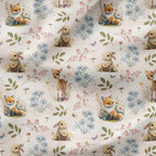 Woodland Animals Cream Fabric