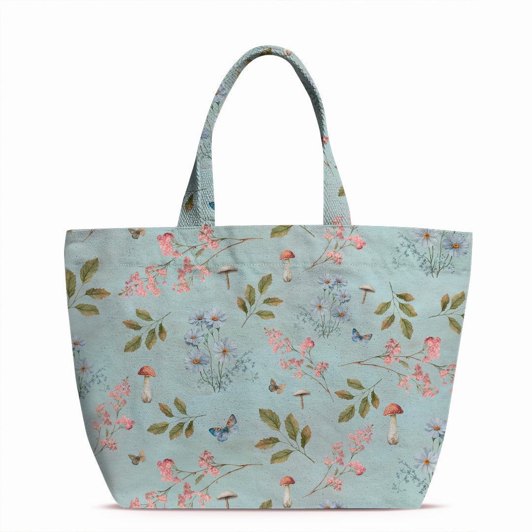 Woodland Flowers Blue Fabric