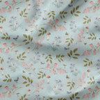 Woodland Flowers Blue Fabric