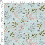 Woodland Flowers Blue Fabric