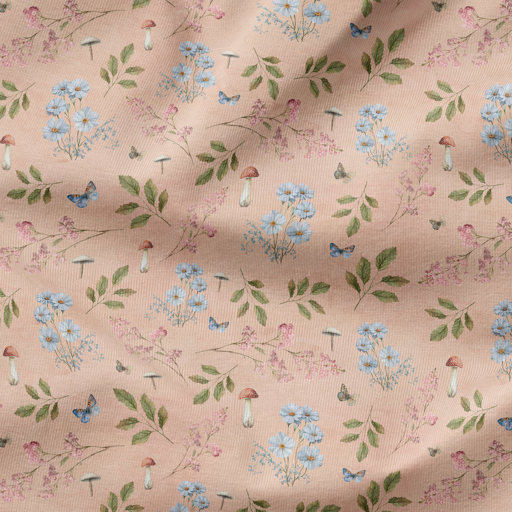 Woodland Flowers Pink Fabric