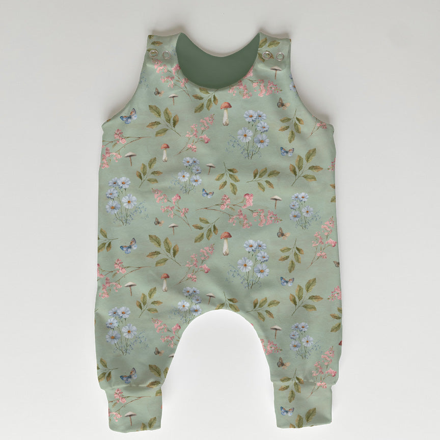 Woodland Flowers Sage Fabric