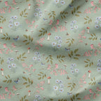 Woodland Flowers Sage Fabric
