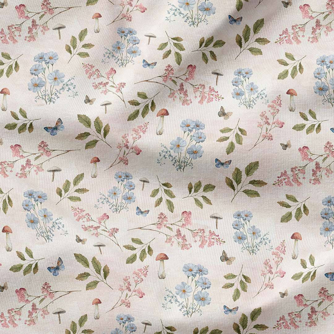 Woodland Flowers Cream Fabric
