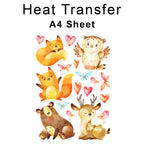 Woodland Animals A4 Mix Iron on fabric heat transfer DTF-158