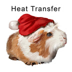Santa Hat Guinea Pig Iron on Fabric Heat Transfer DTF-84