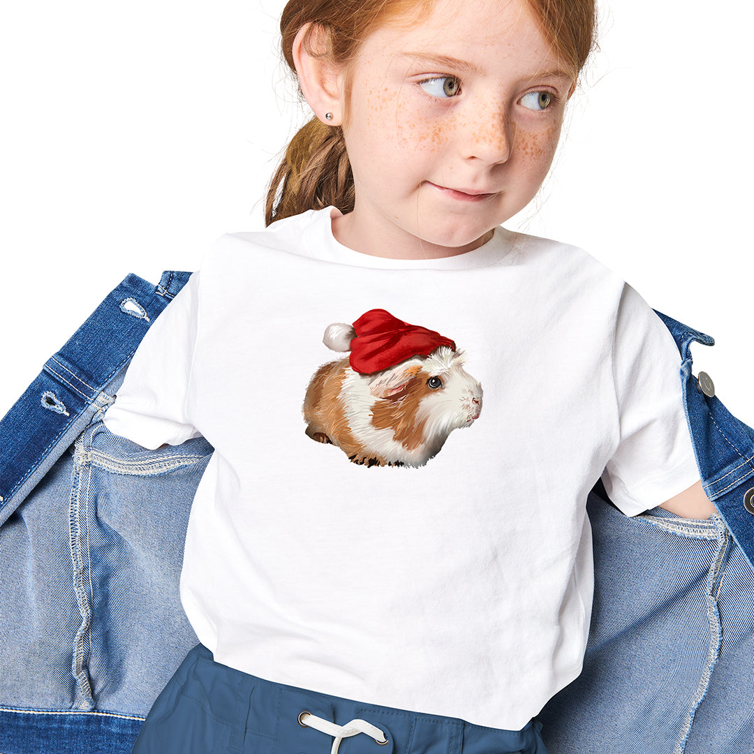 Santa Hat Guinea Pig Iron on Fabric Heat Transfer DTF-84