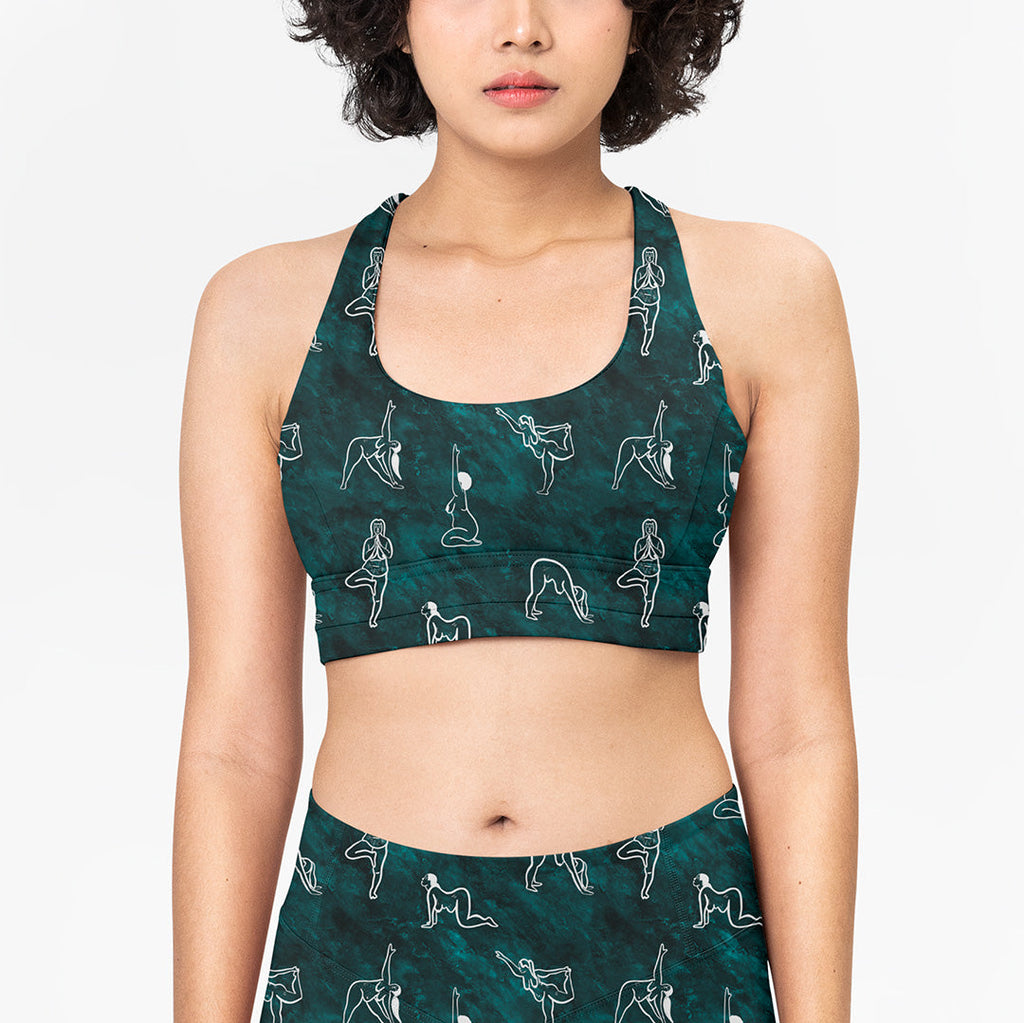 Yoga Flow Marbled Teal Fabric