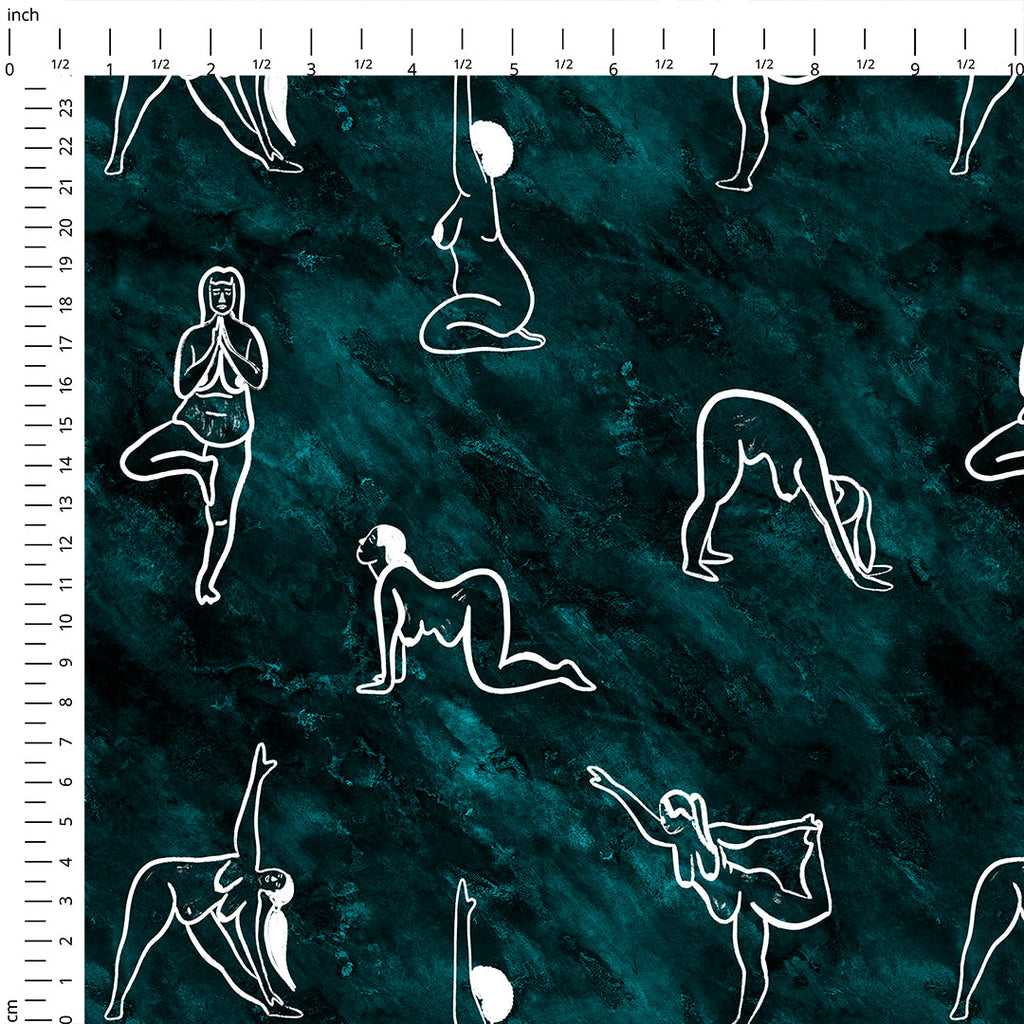 Yoga Flow Marbled Teal Fabric