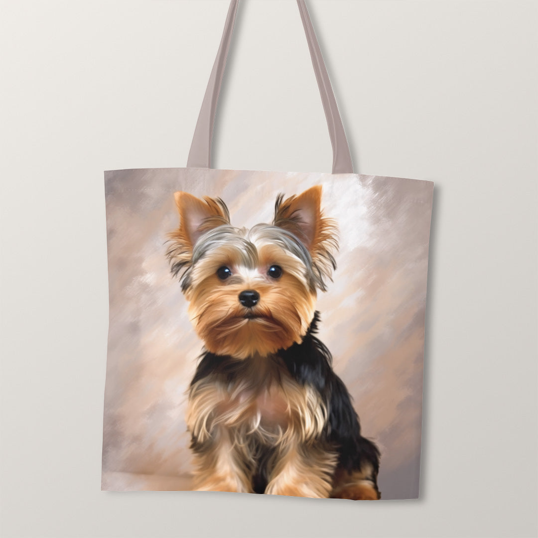 TOTE Yorkie Dog Fabric Bag Panel