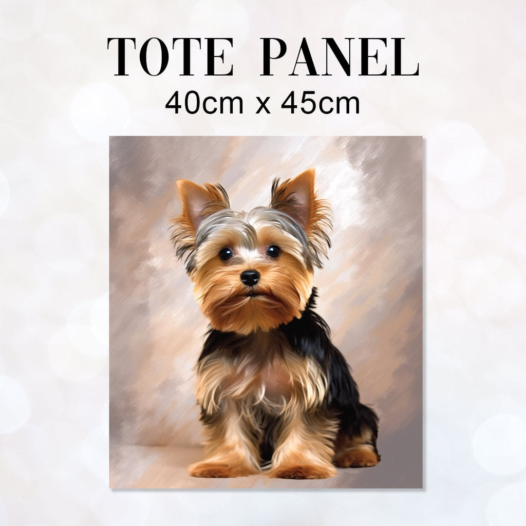 TOTE Yorkie Dog Fabric Bag Panel