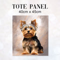 TOTE Yorkie Dog Fabric Bag Panel