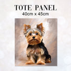 TOTE Yorkie Dog Fabric Bag Panel
