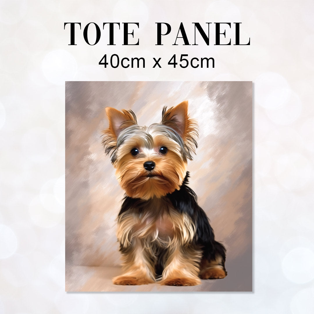 TOTE Yorkie Dog Fabric Bag Panel
