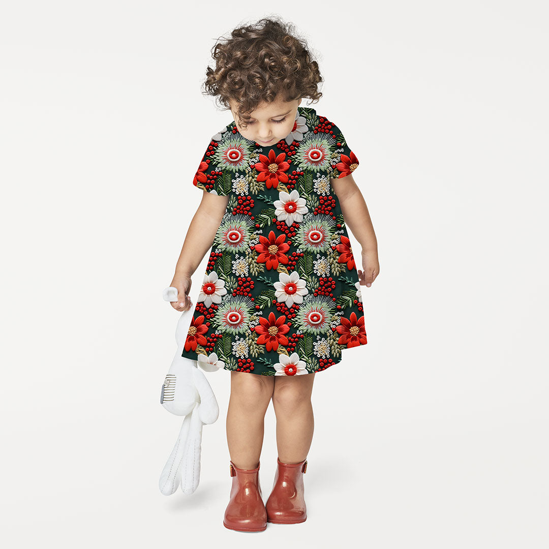 Yuletide Bouquet Embroidery Fabric