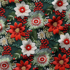 Yuletide Bouquet Embroidery Fabric