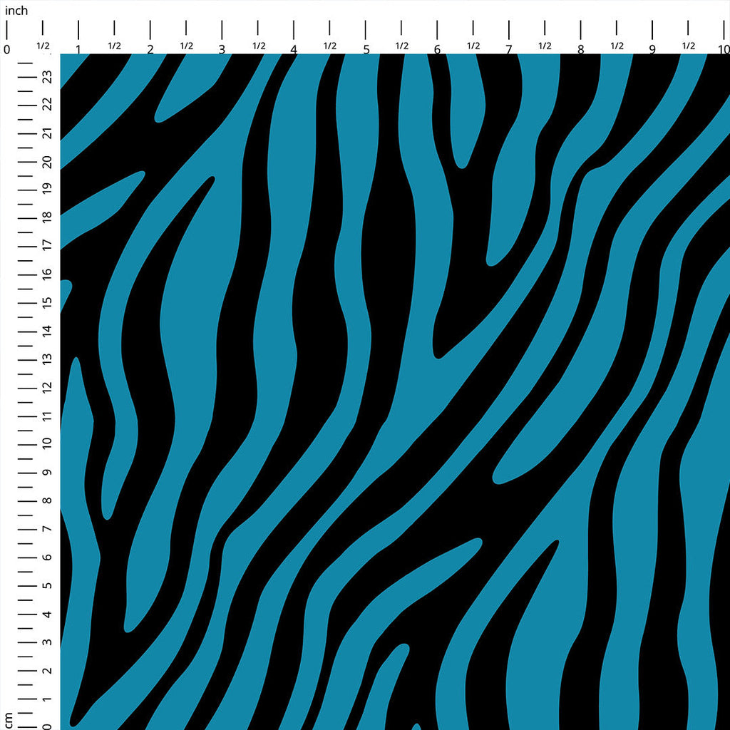 Zebra Blue and Black Fabric