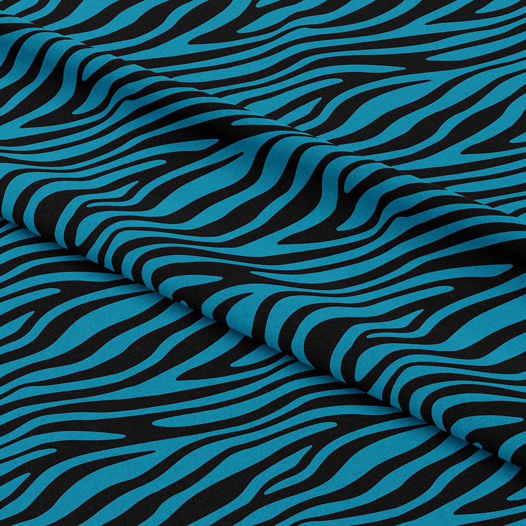 Zebra Blue and Black Fabric