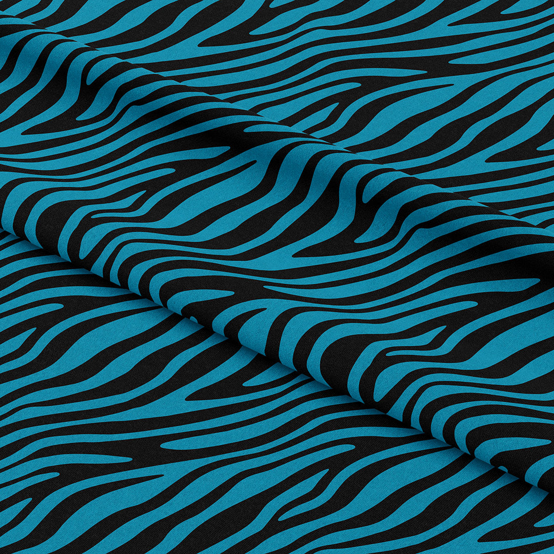 Zebra Blue and Black Fabric