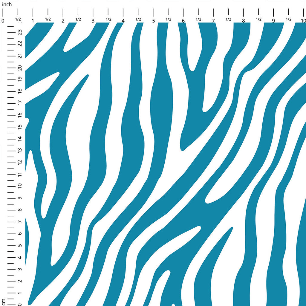 Zebra Blue and White Fabric