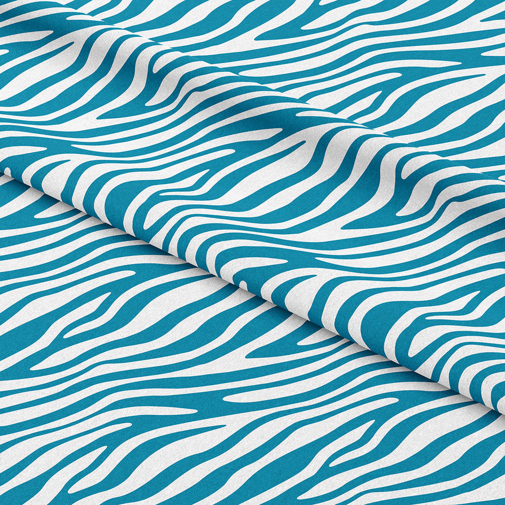 Zebra Blue and White Fabric