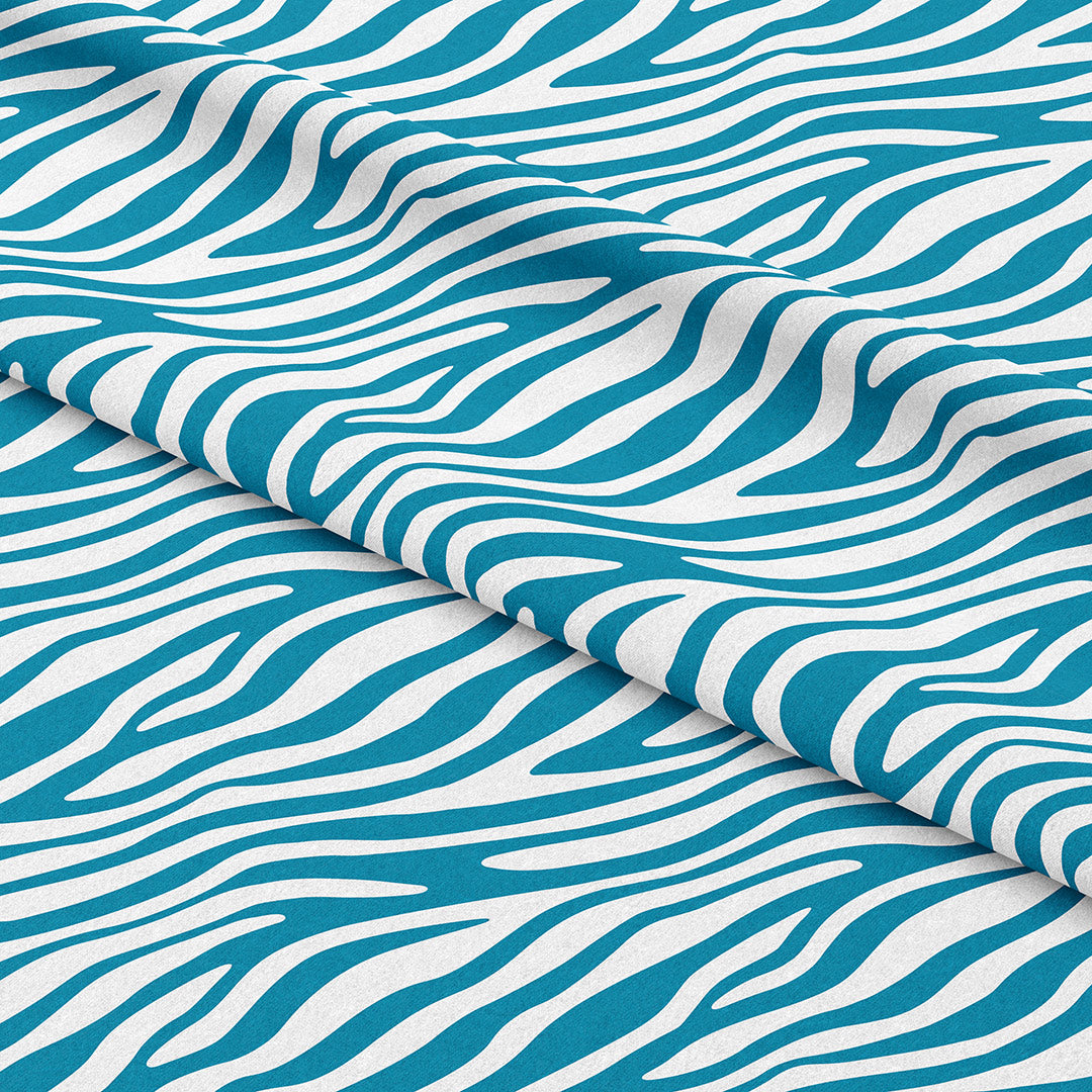 Zebra Blue and White Fabric