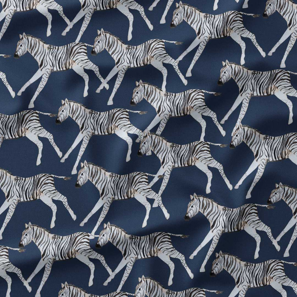 Zebra Blue Fabric