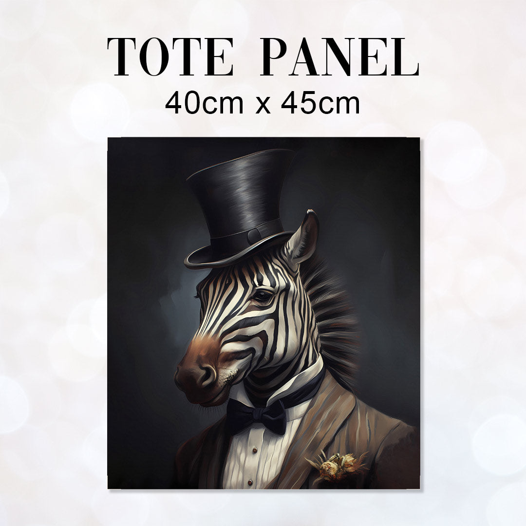 TOTE Fabric Bag Panel Zebra Gentelman TP-290