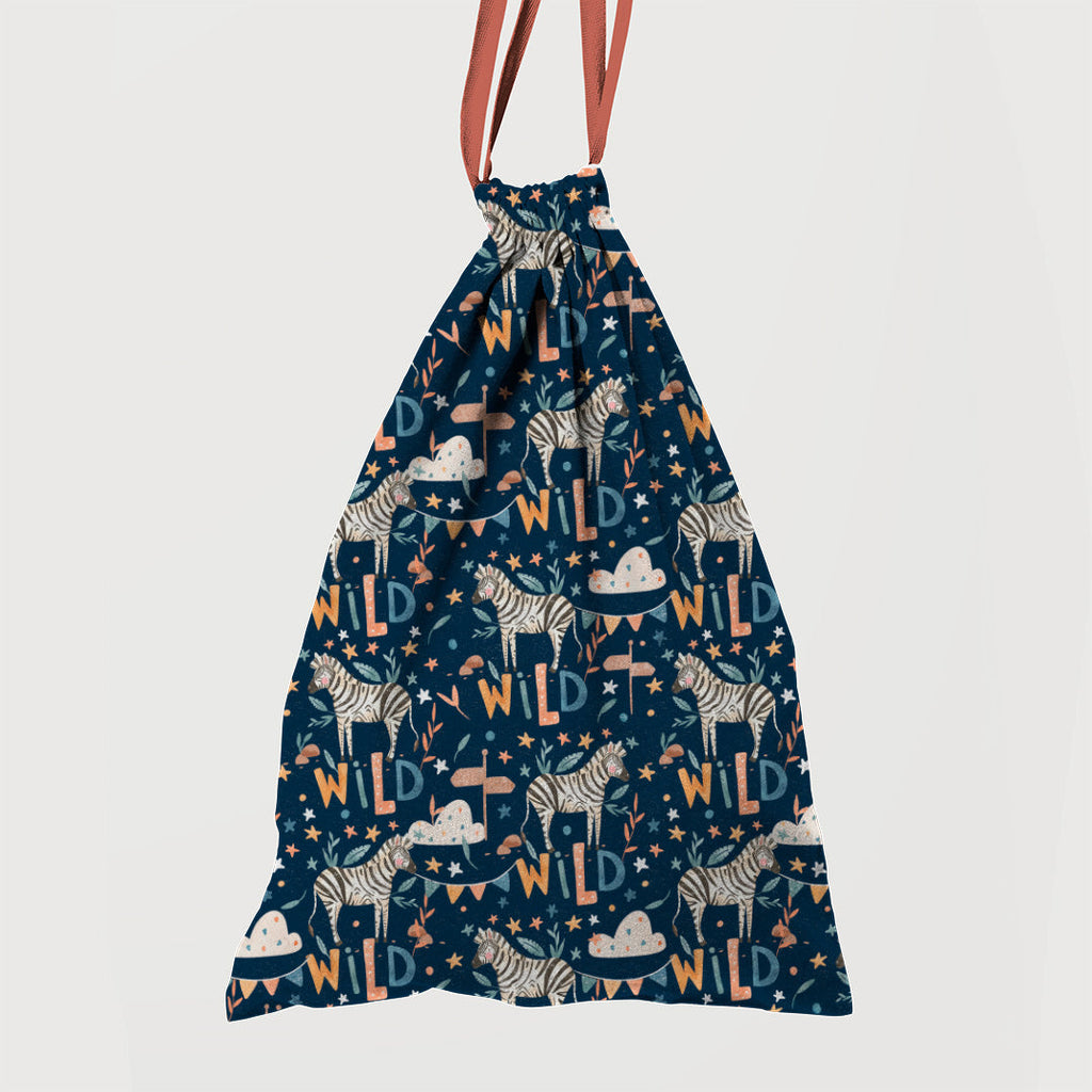 Zebra Party Navy Fabric
