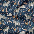 Zebra Party Navy Fabric