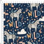 Zebra Party Navy Fabric