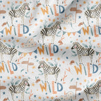 Zebra Party White Fabric